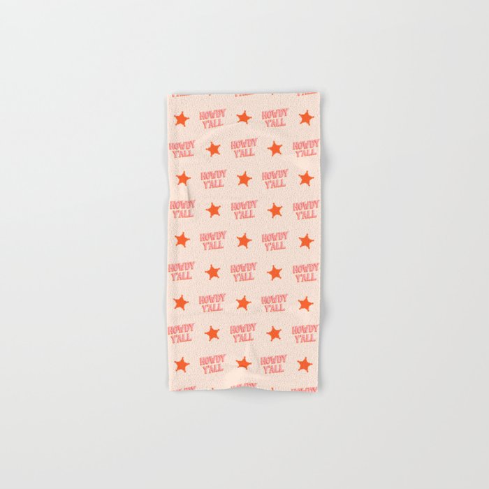 Southern Welcome: Howdy Y'all (bright pink and orange old west letters) Bath Towel Gallery Image 1