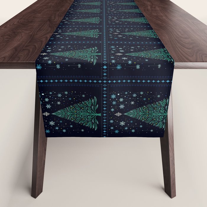Christmas Night Tree-Snowy Table Runner Gallery Image 1
