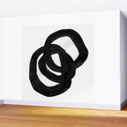 Black & White Minimalist Ink Tribal Mid Century Pattern Dark Painting Pattern Wall Mural Gallery Image 2