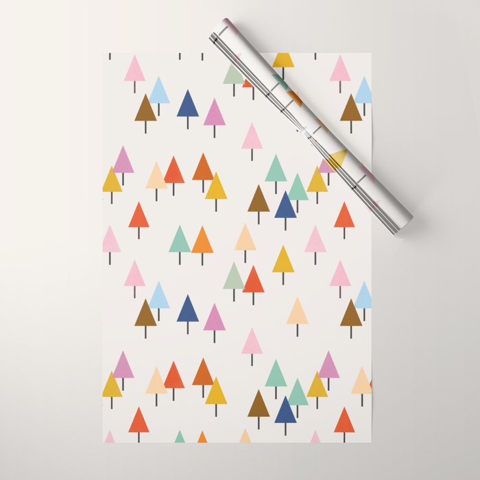 Pastel Triangle Trees: Cozy Winter Vibes with Modern Charm Wrapping Paper Gallery Image 1