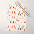 Pastel Triangle Trees: Cozy Winter Vibes with Modern Charm Wrapping Paper Gallery Image 1
