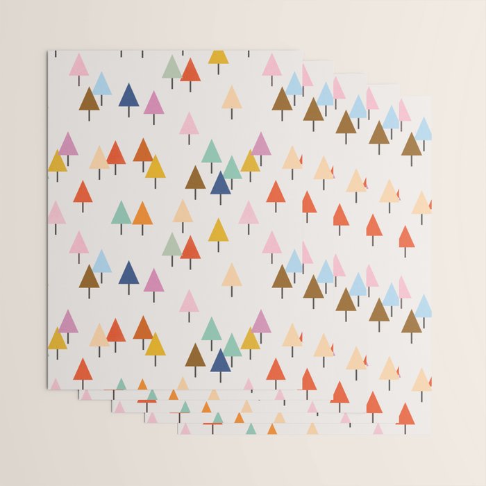 Pastel Triangle Trees: Cozy Winter Vibes with Modern Charm Wrapping Paper Gallery Image 3
