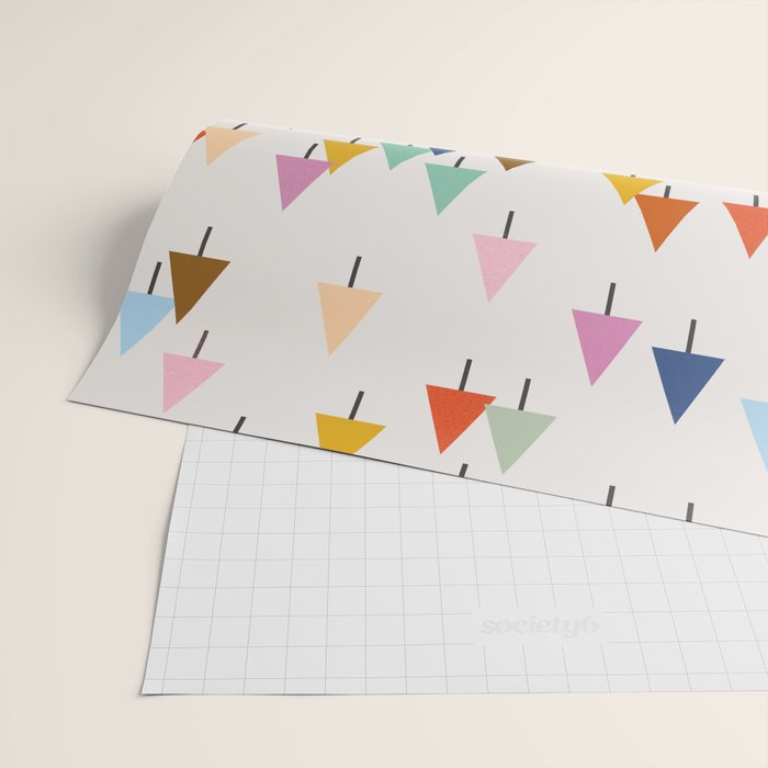 Pastel Triangle Trees: Cozy Winter Vibes with Modern Charm Wrapping Paper Gallery Image 2