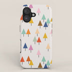 Pastel Triangle Trees: Cozy Winter Vibes with Modern Charm iPhone Case Gallery Image 1