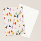 Pastel Triangle Trees: Cozy Winter Vibes with Modern Charm Stationery Card Gallery Image 2