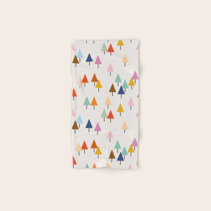 Pastel Triangle Trees: Cozy Winter Vibes with Modern Charm Bath Towel Gallery Image 1