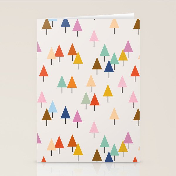 Pastel Triangle Trees: Cozy Winter Vibes with Modern Charm Stationery Card Gallery Image 2