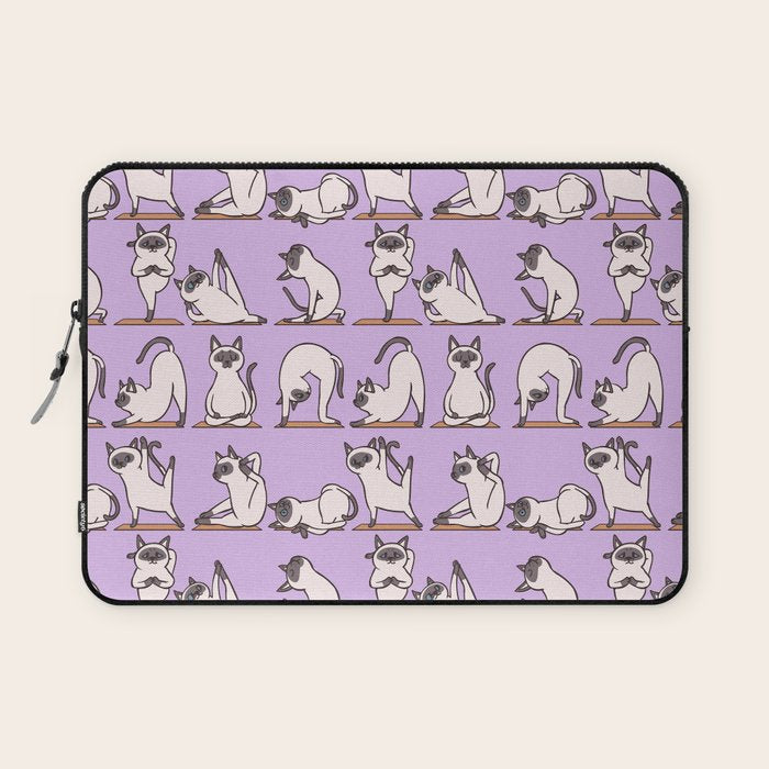 Siamese Cat Yoga Laptop Sleeve Gallery Image 1