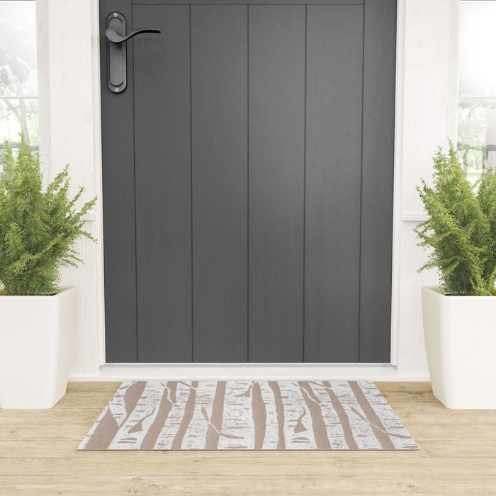 Woodcut Birches Welcome Mat Gallery Image 3