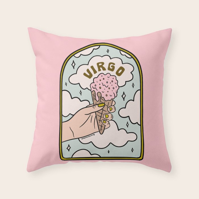 Virgo Ice Cream Throw Pillow Gallery Image 1