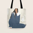  portrait of a girl with plums Tote Bag Gallery Image 1