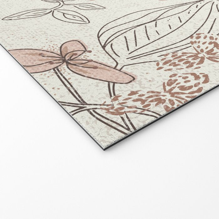 Floral elegance relaxed textured mocha cream Welcome Mat Gallery Image 2