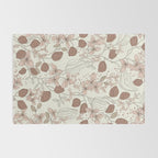 Floral elegance relaxed textured mocha cream Rug Gallery Image 2