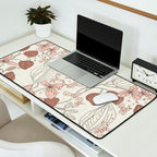 Floral elegance relaxed textured mocha cream Desk Mat Gallery Image 2