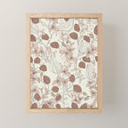 Floral elegance relaxed textured mocha cream Mini Art Print Gallery Image 1