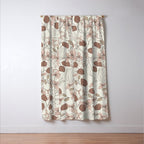 Floral elegance relaxed textured mocha cream Window Curtain Gallery Image 3