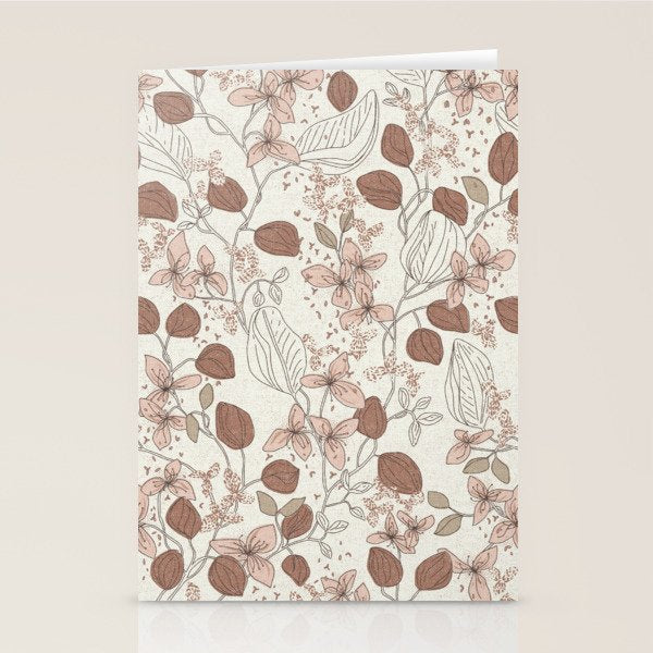 Floral elegance relaxed textured mocha cream Stationery Card Gallery Image 2