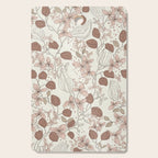 Floral elegance relaxed textured mocha cream Cutting Board Gallery Image 1