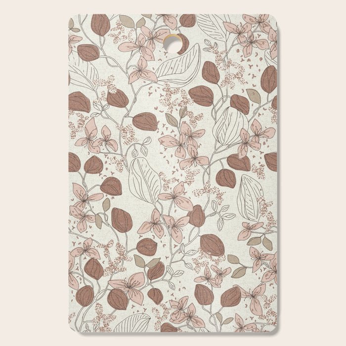 Floral elegance relaxed textured mocha cream Cutting Board Gallery Image 1