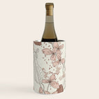 Floral elegance relaxed textured mocha cream Wine Chiller Gallery Image 1