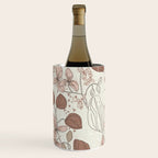 Floral elegance relaxed textured mocha cream Wine Chiller Gallery Image 2