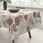 Floral elegance relaxed textured mocha cream Tablecloth Gallery Image 3