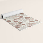 Floral elegance relaxed textured mocha cream Yoga Mat Gallery Image 2