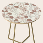 Floral elegance relaxed textured mocha cream Side Table Gallery Image 2