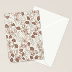 Floral elegance relaxed textured mocha cream Stationery Card Gallery Image 2