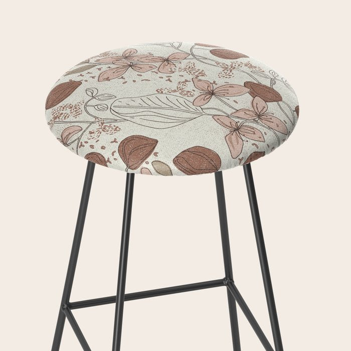 Floral elegance relaxed textured mocha cream Stool Gallery Image 2