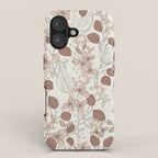 Floral elegance relaxed textured mocha cream iPhone Case Gallery Image 1