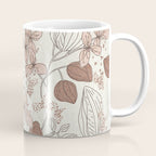 Floral elegance relaxed textured mocha cream Coffee Mug Gallery Image 1