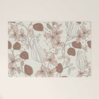 Floral elegance relaxed textured mocha cream Welcome Mat Gallery Image 1