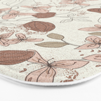 Floral elegance relaxed textured mocha cream Bath Mat Gallery Image 3