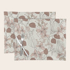 Floral elegance relaxed textured mocha cream Placemat Gallery Image 1