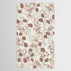 Floral elegance relaxed textured mocha cream Tablecloth Gallery Image 2
