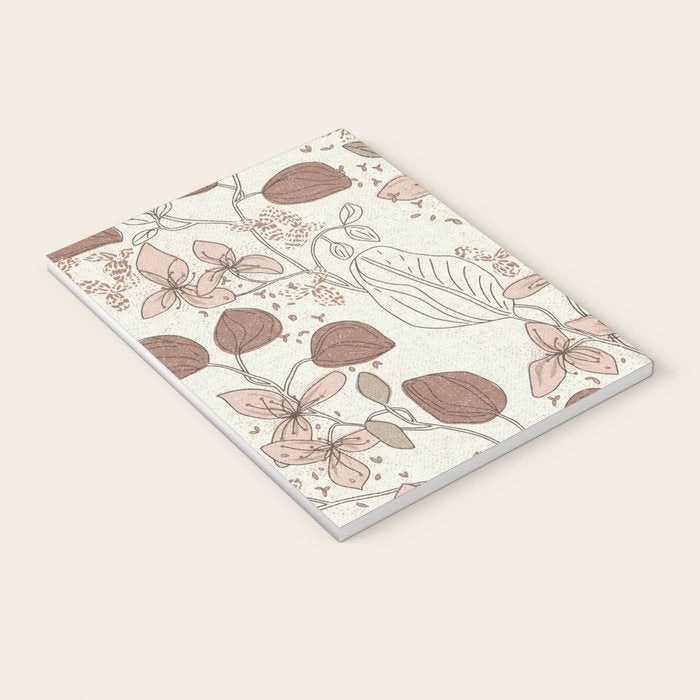 Floral elegance relaxed textured mocha cream Notebook Gallery Image 3