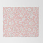 Vintage Style Chintz Florals On Soft Pink Throw Blanket Gallery Image 2