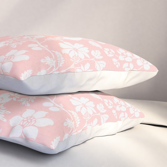 Vintage Style Chintz Florals On Soft Pink Pillow Sham Gallery Image 3