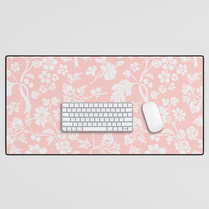 Vintage Style Chintz Florals On Soft Pink Desk Mat Gallery Image 1