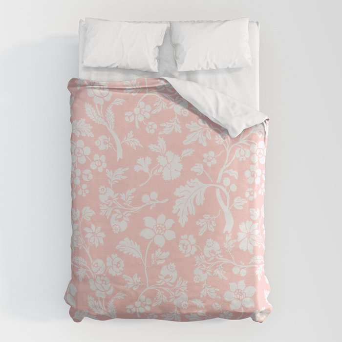 Vintage Style Chintz Florals On Soft Pink Duvet Cover Gallery Image 1