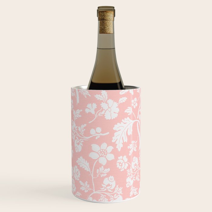 Vintage Style Chintz Florals On Soft Pink Wine Chiller Gallery Image 1