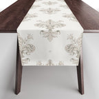Fleur De Lis In Warm Grey Table Runner Gallery Image 1