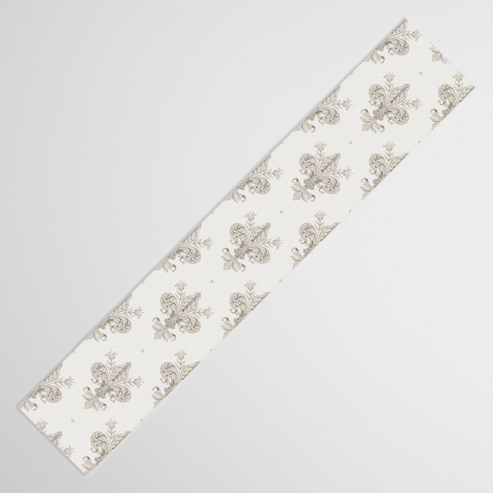 Fleur De Lis In Warm Grey Table Runner Gallery Image 3