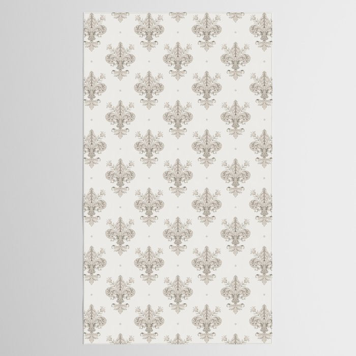 Fleur De Lis In Warm Grey Tablecloth Gallery Image 2