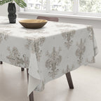 Fleur De Lis In Warm Grey Tablecloth Gallery Image 3