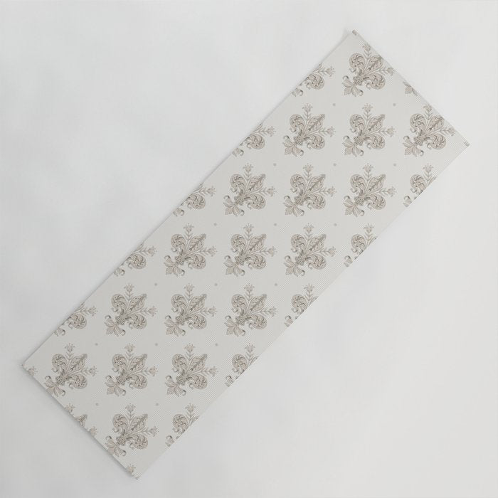 Fleur De Lis In Warm Grey Yoga Mat Gallery Image 1