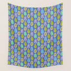 Colorful Folk Art Easter Eggs in Lavender & Green Wall Tapestry Gallery Image 4