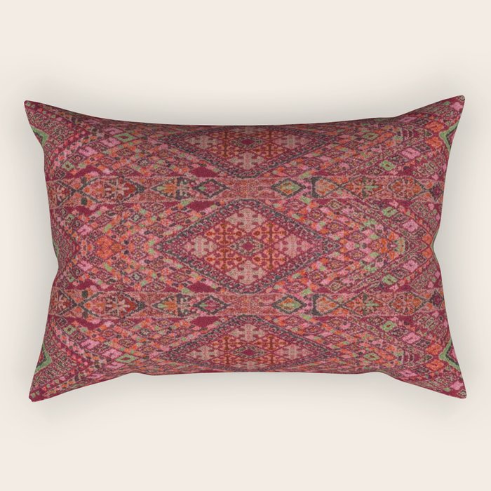 Vibrant Moroccan Kilim Pattern Rectangular Pillow Gallery Image 2