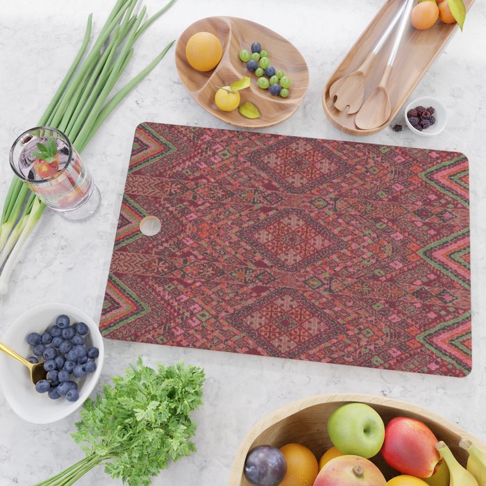 Vibrant Moroccan Kilim Pattern Cutting Board Gallery Image 2